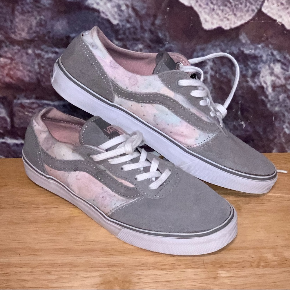 Vans Off The Wall Gray Pink Skate Sneaker Shoes Women’s 6.5